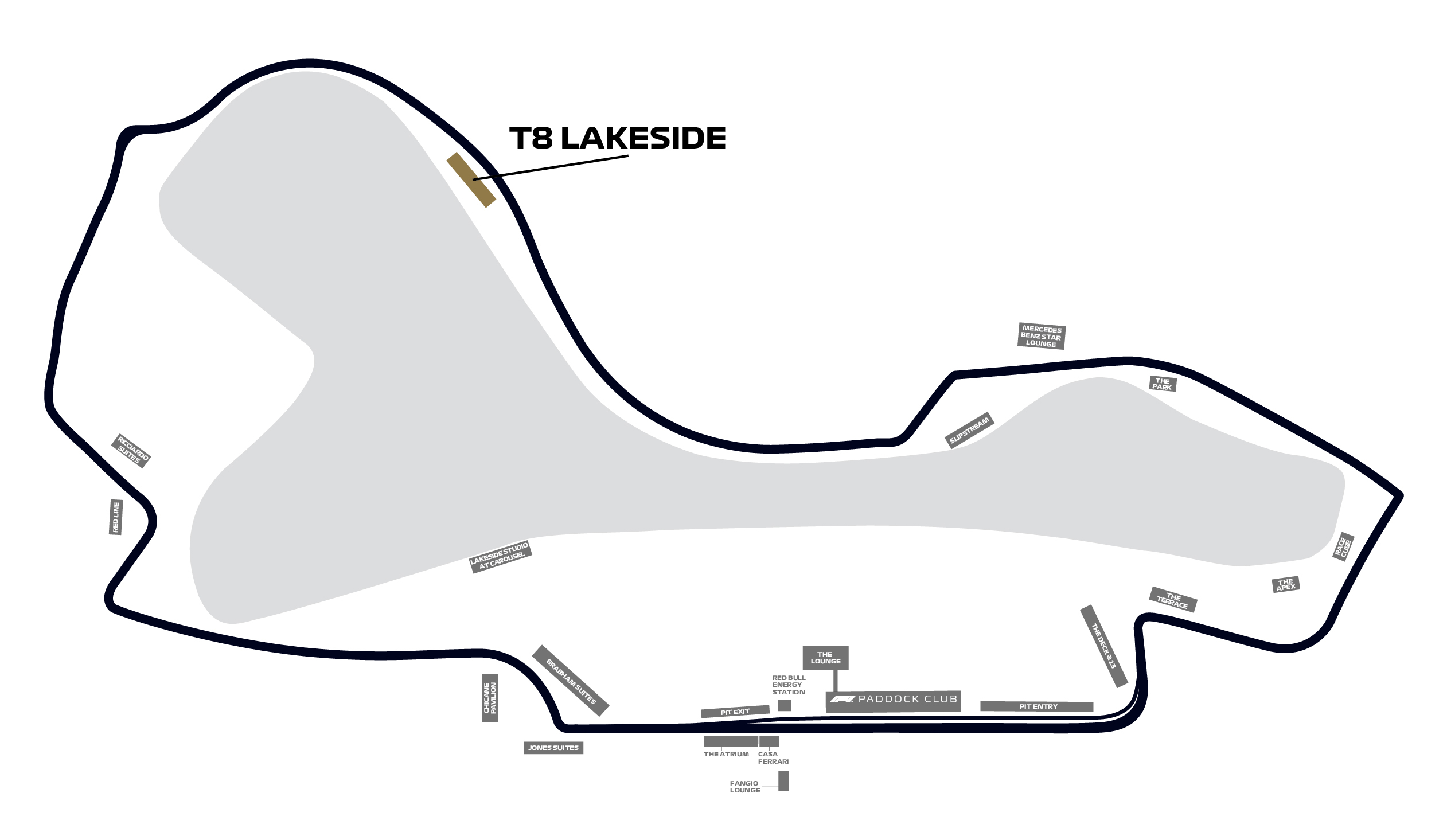 Map of T8 Lakeside