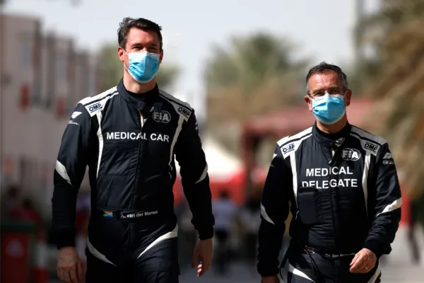 FOR SOCIALS22 f1 resue team describe grosjeans bahrain crash as a harrowing experience