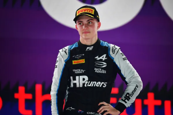 FOR SOCIALS22 oscar piastris grasp on the title is so firm the other drivers would need a good dose of wd 40 to loosen his grip